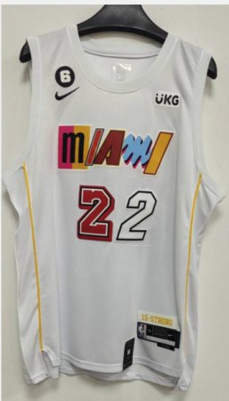 Maillot de Basket #22 Butler Miami Heat 22-23 city Blanc Brodé